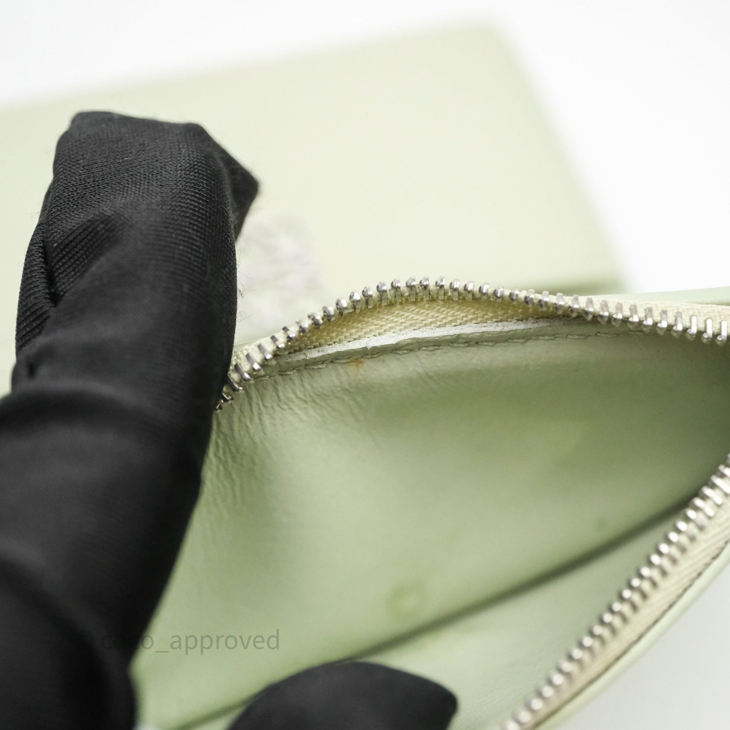Loewe Anagram Small Vertical Wallet Green Silver Hardware