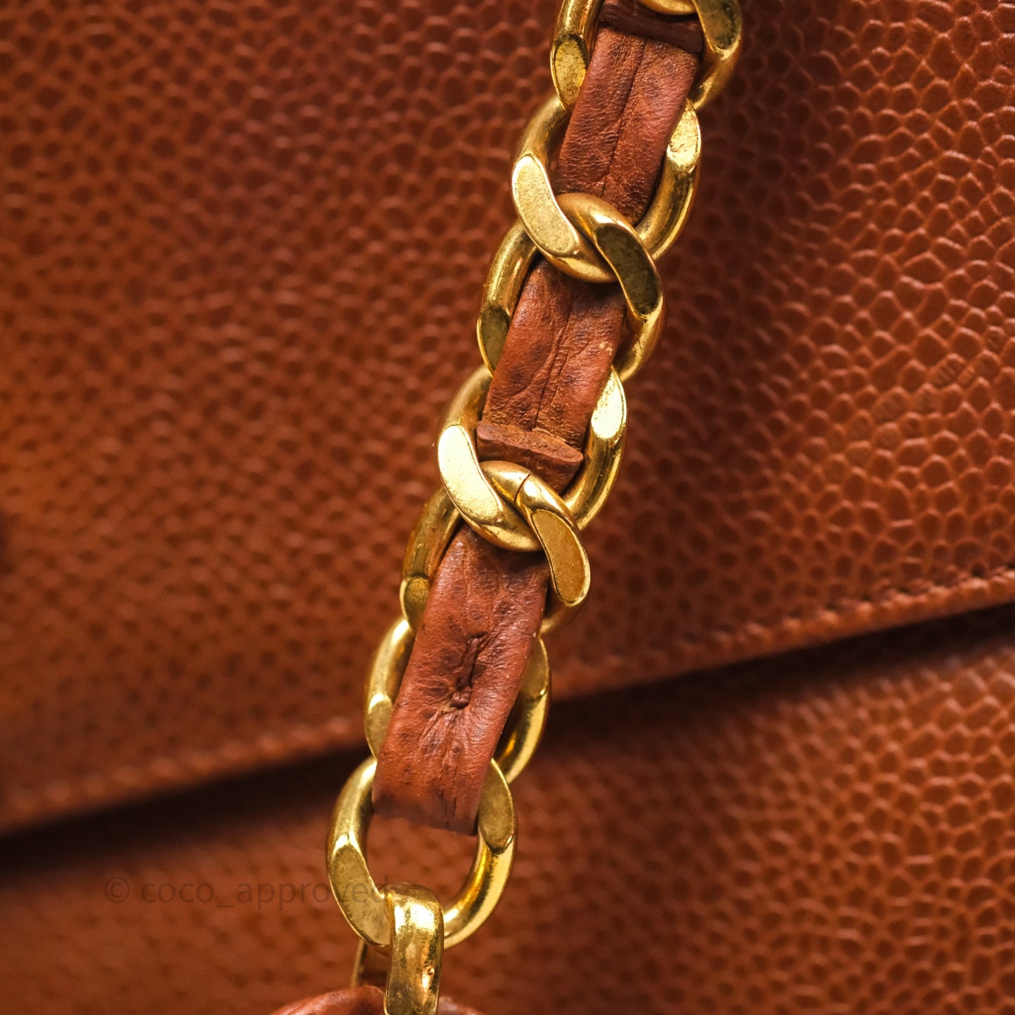 Chanel Vintage Tote Caramel Caviar 24K Gold Hardware