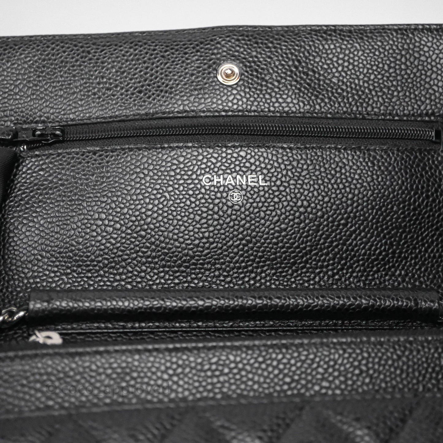 Chanel Quilted Classic WOC Black Caviar Silver Hardware