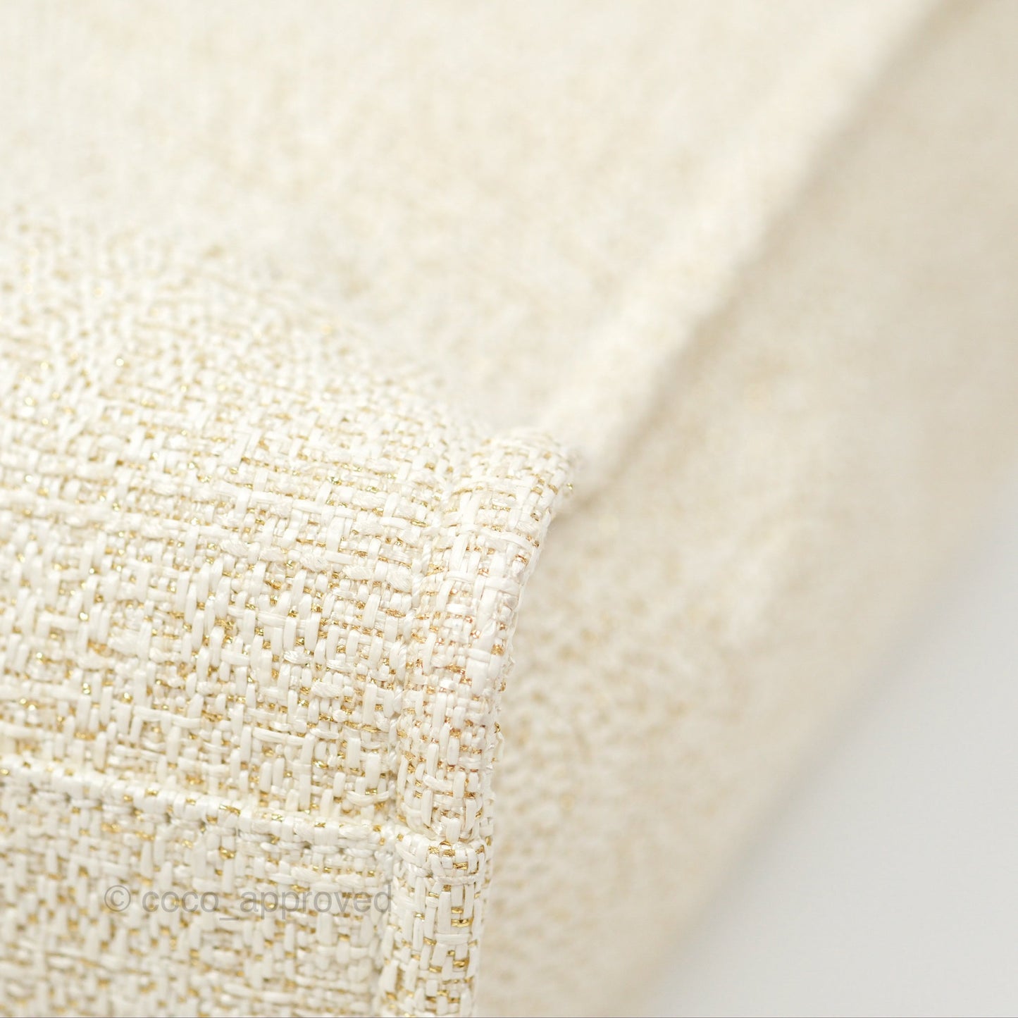 Chanel Medium Deauville Tote Ivory Lurex Boucle Gold Hardware