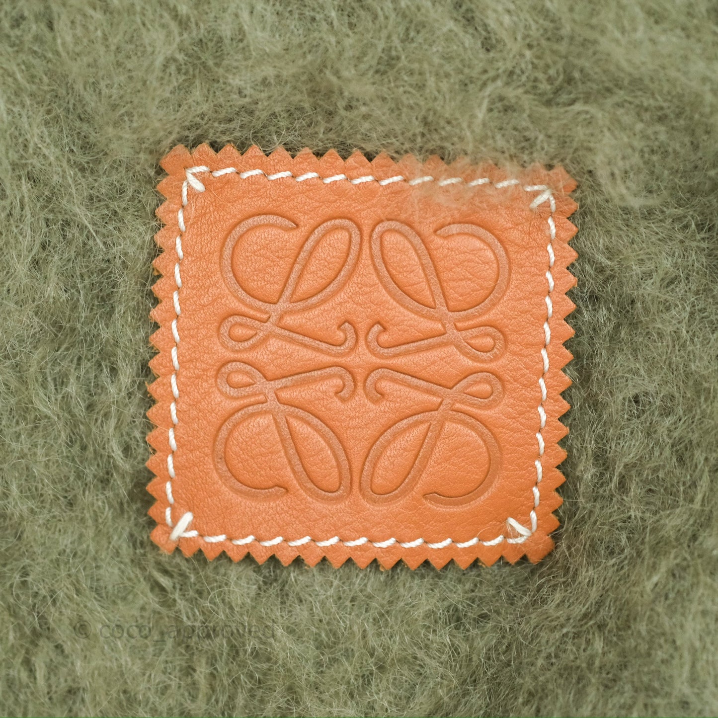 Loewe Wool Blend Cashmere Scarf Green
