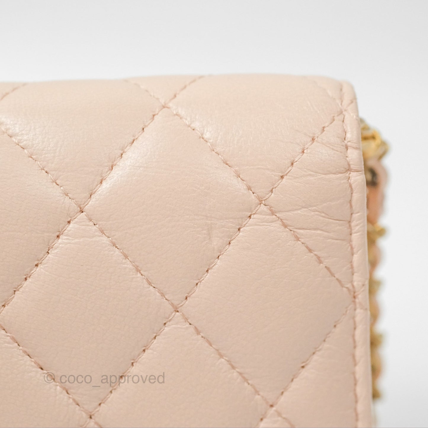 Chanel Mini Pearl Crush Clutch With Chain Belt Rose Clair Pink Aged Gold Hardware