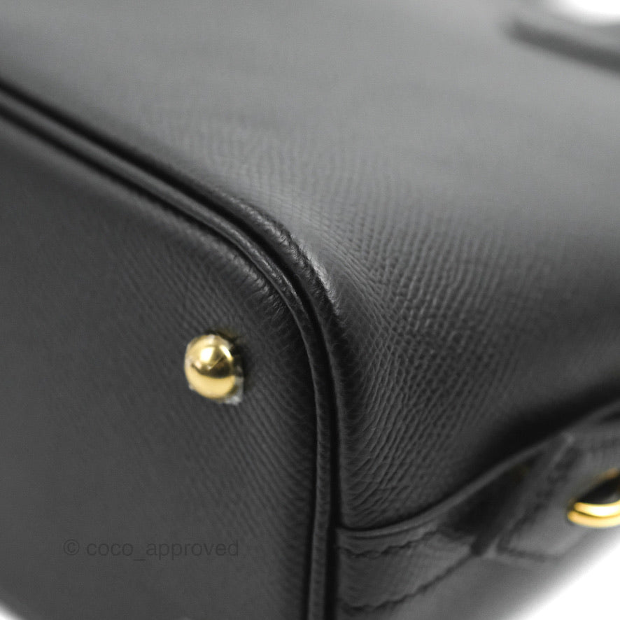 Hermès Bolide 1923 25 Black Epsom Gold Hardware