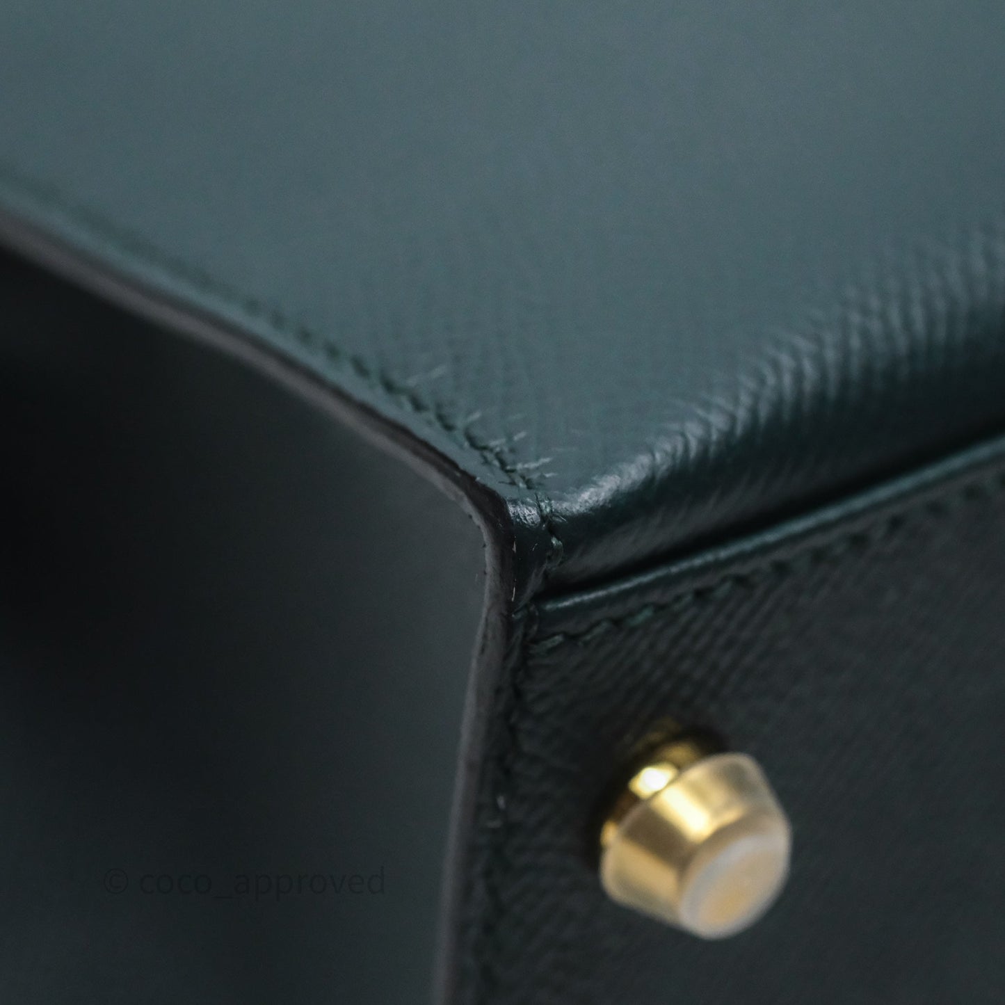 Hermès Kelly 28 Sellier Vert Cypres 6O Epsom Gold Hardware