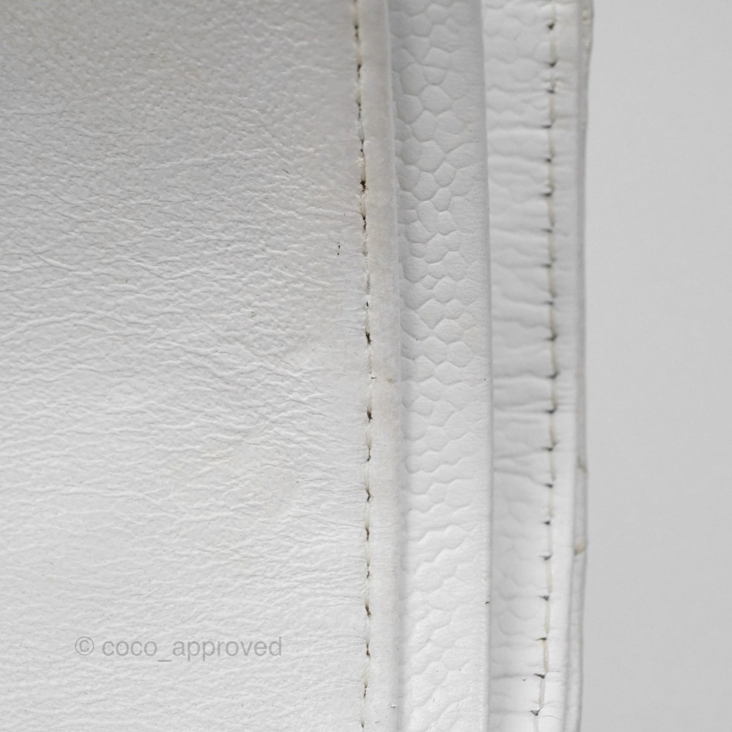 Chanel Classic M/L Medium Double Flap White Caviar Silver Hardware