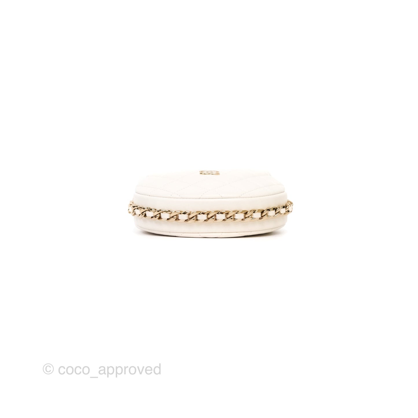 Chanel Chain Around Mini Hobo Pouch White Lambskin Gold Hardware 23C