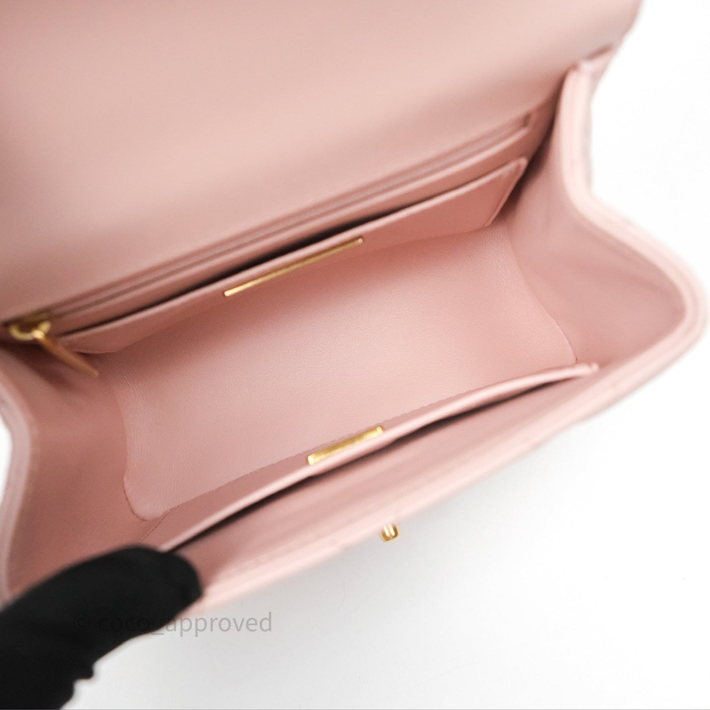 Chanel Top Handle Flap Bag Pink Lambskin Aged Gold Hardware 23S