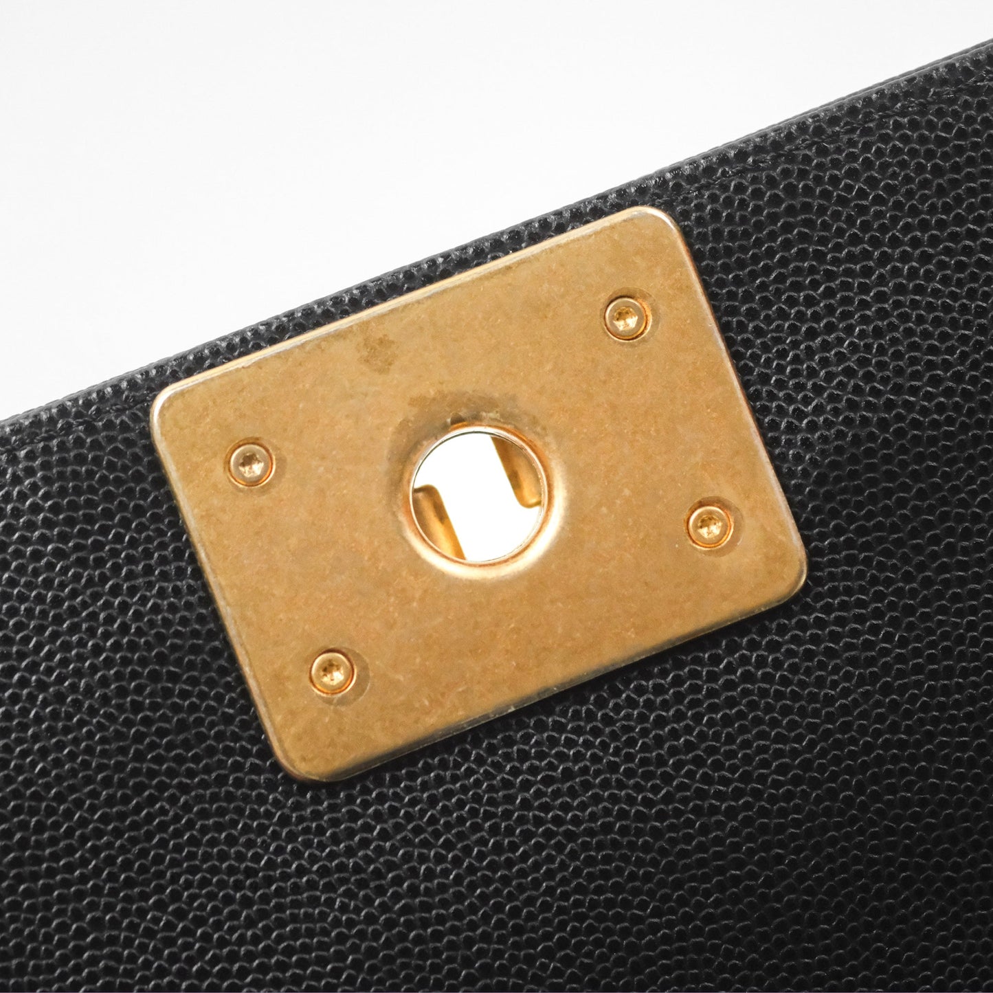Chanel Small Quilted Boy Black Caviar Gold Hardware