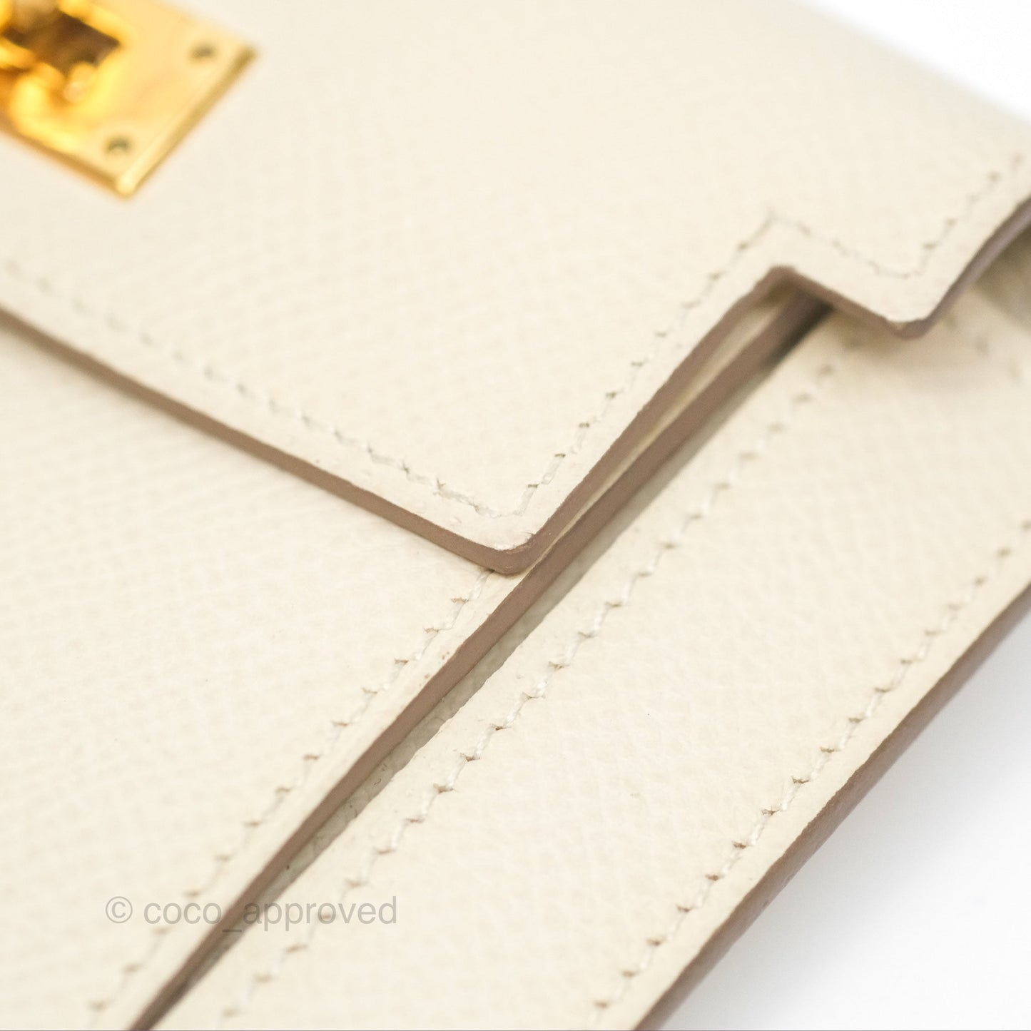 Hermès Kelly Pocket Compact Wallet Nata I2 Gold Hardware