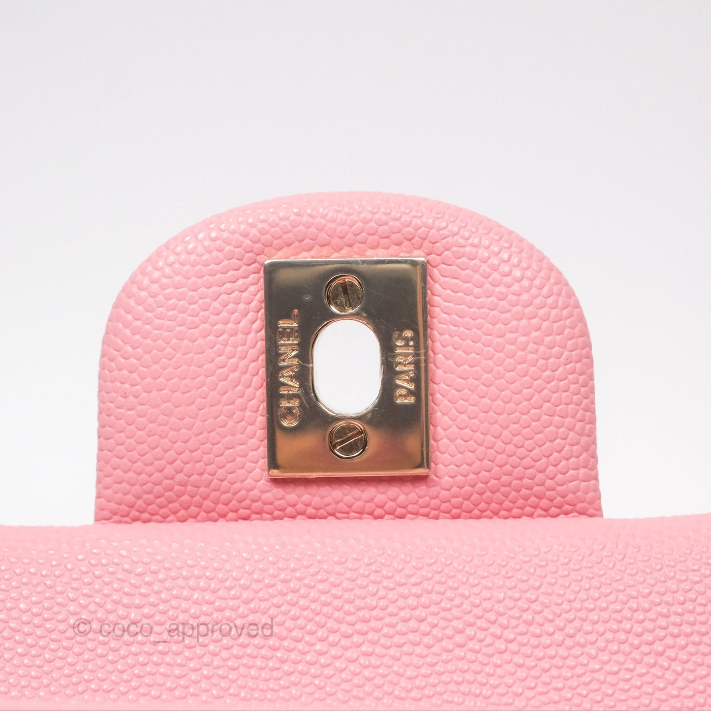 Chanel Small Classic Flap Quilted Sakura Pink Caviar Gold Hardware