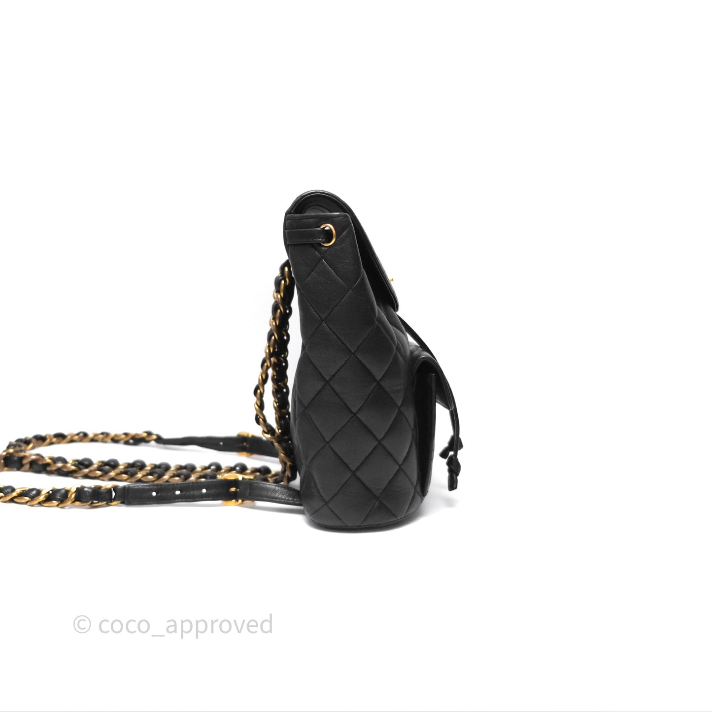 Chanel Vintage CC Duma Backpack Black Lambskin 24K Gold Hardware