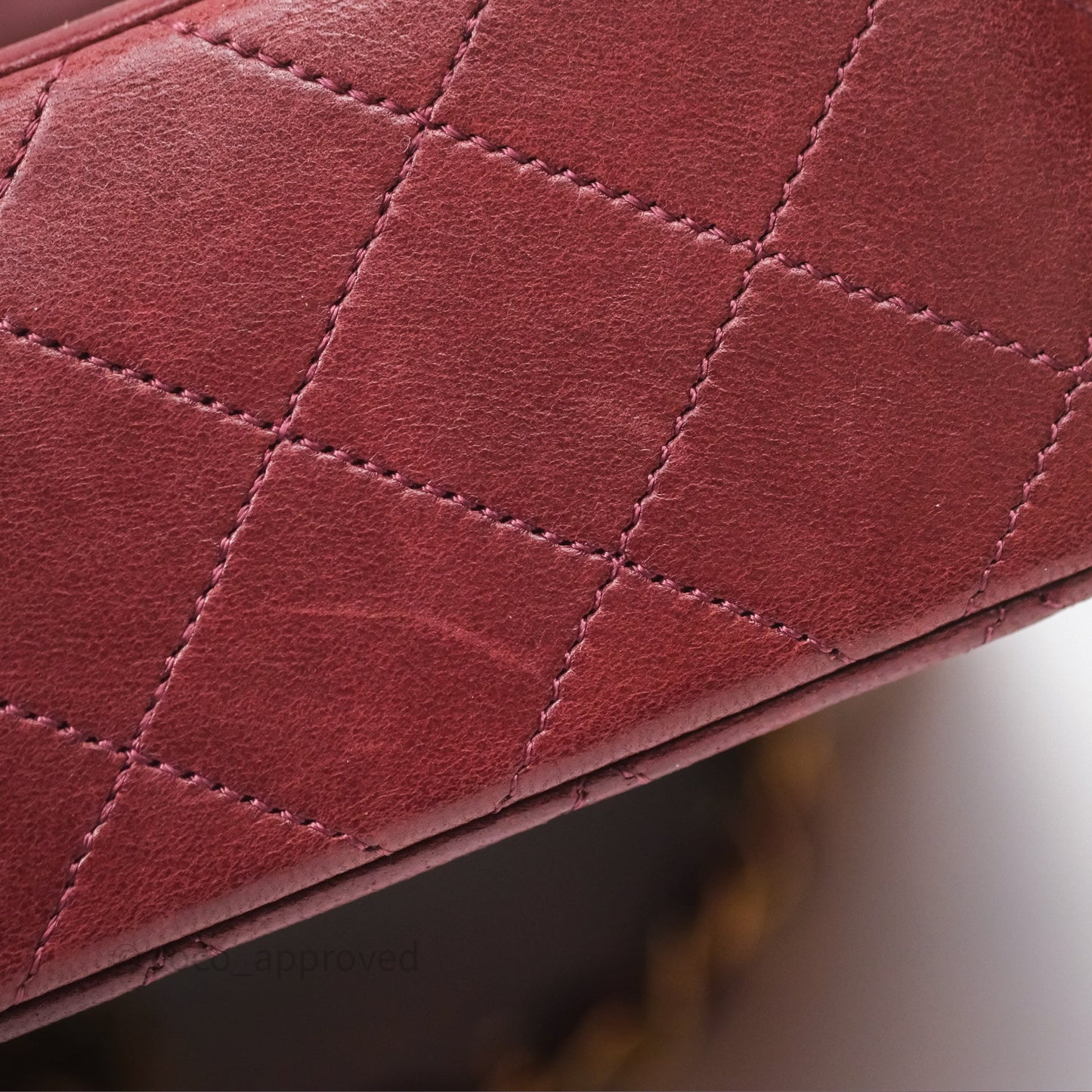 Chanel Vintage Mini Square Burgundy Lambskin 24K Gold Hardware