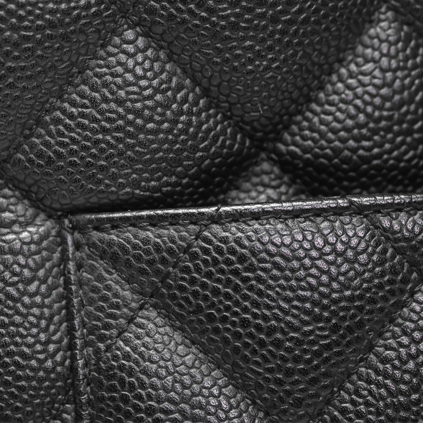 Chanel Vintage Medallion CC Black Caviar Tote Bag Gold Hardware