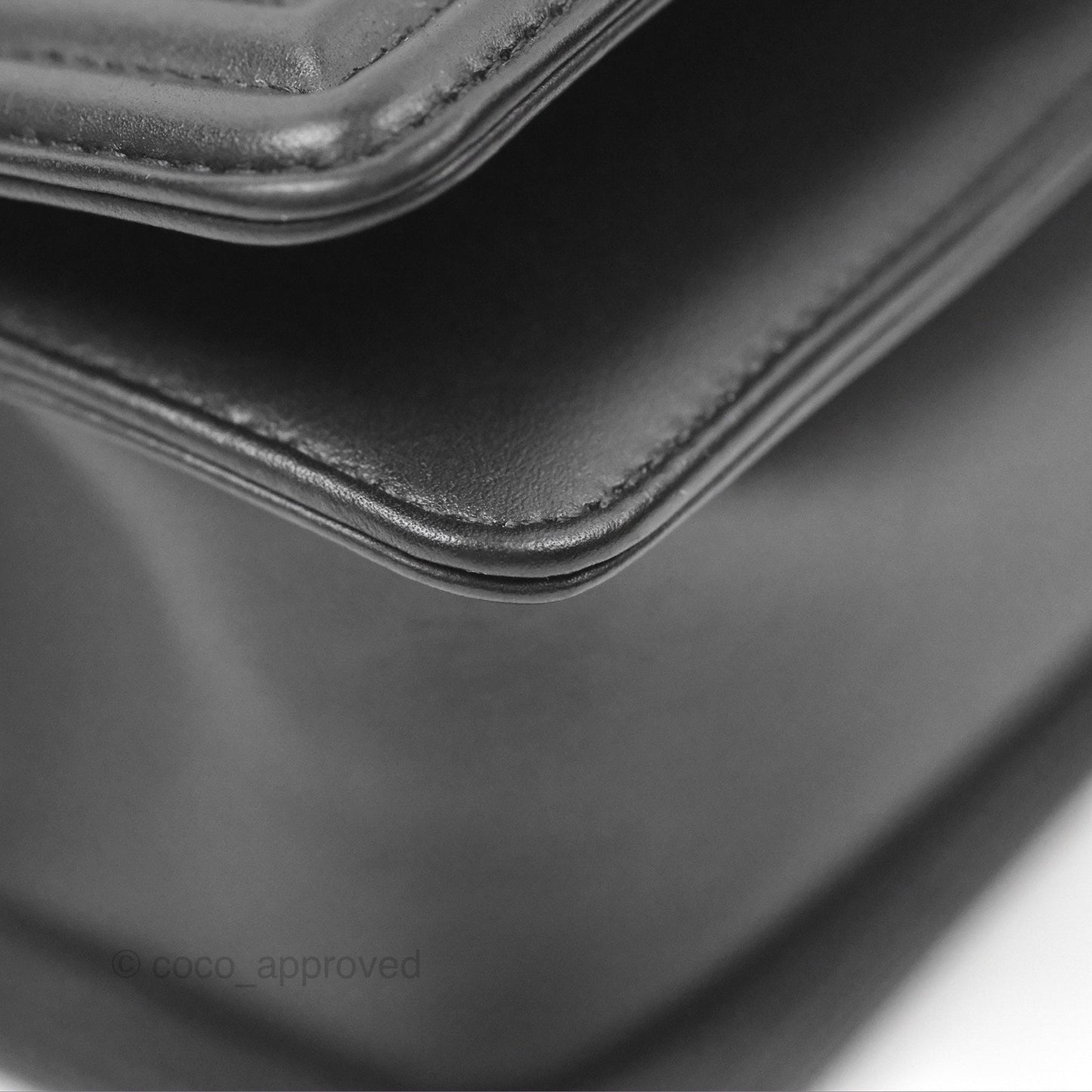 Chanel Small Boy Black Calfskin Ruthenium Hardware