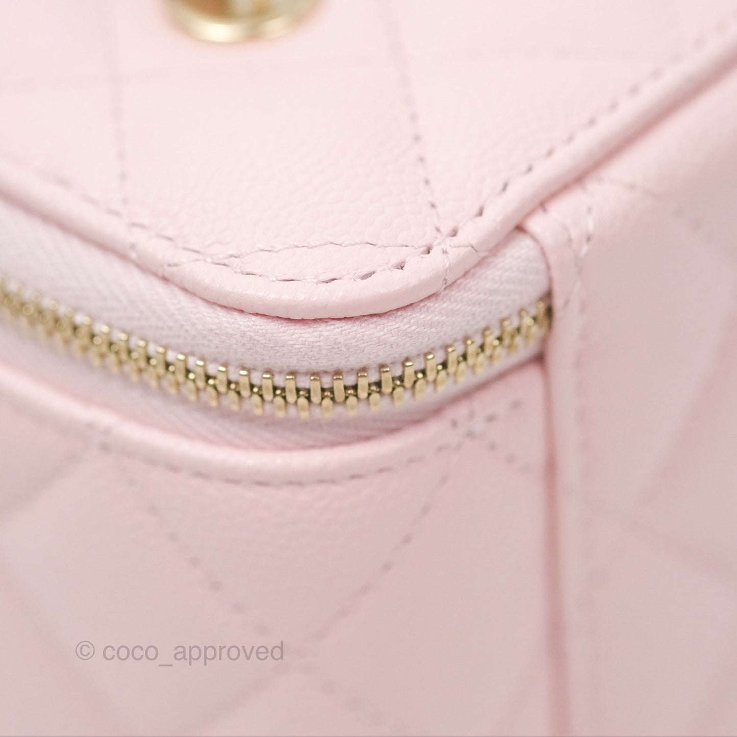 Chanel Classic Vanity With Chain Pink Caviar Gold Hardware