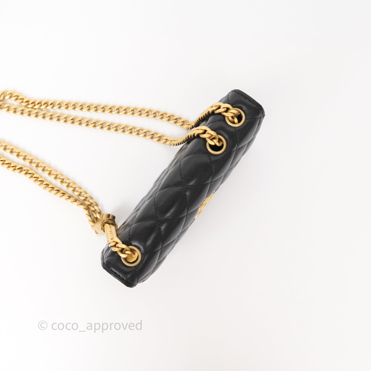 Chanel All Slide Adjustable Chain Phone Holder WOC Black Lambskin