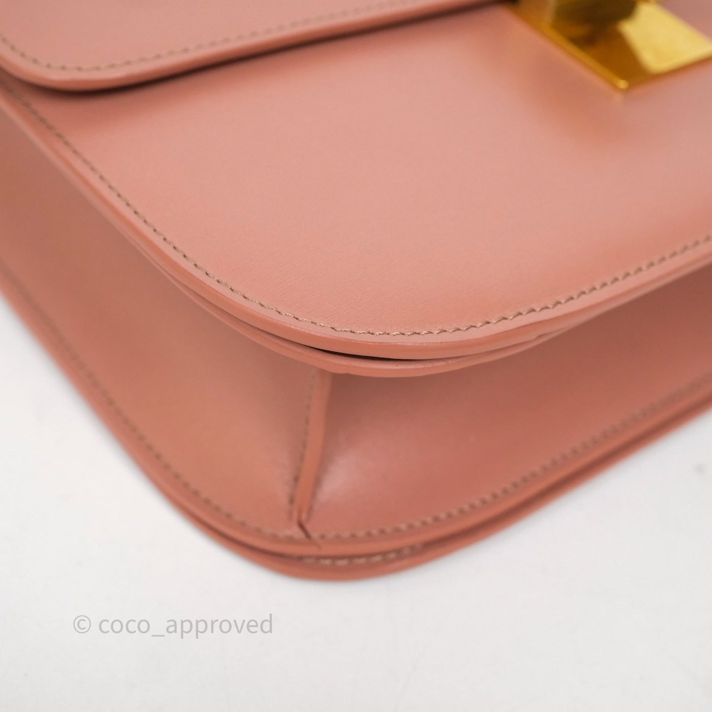Celine Rose Box Medium Calfskin Bag Gold Hardware