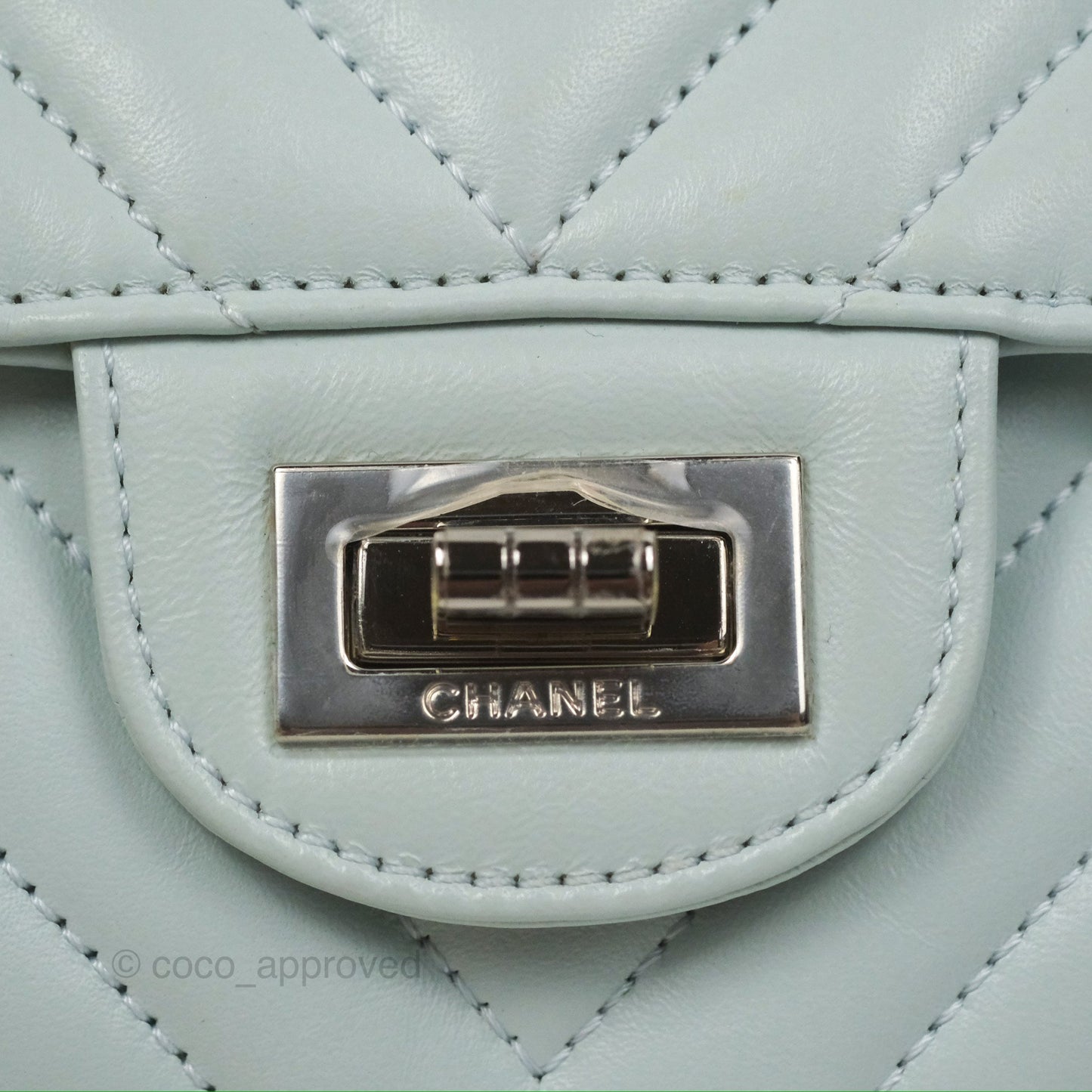 Chanel Mini Reissue 224 Blue Aged Calfskin Silver Hardware