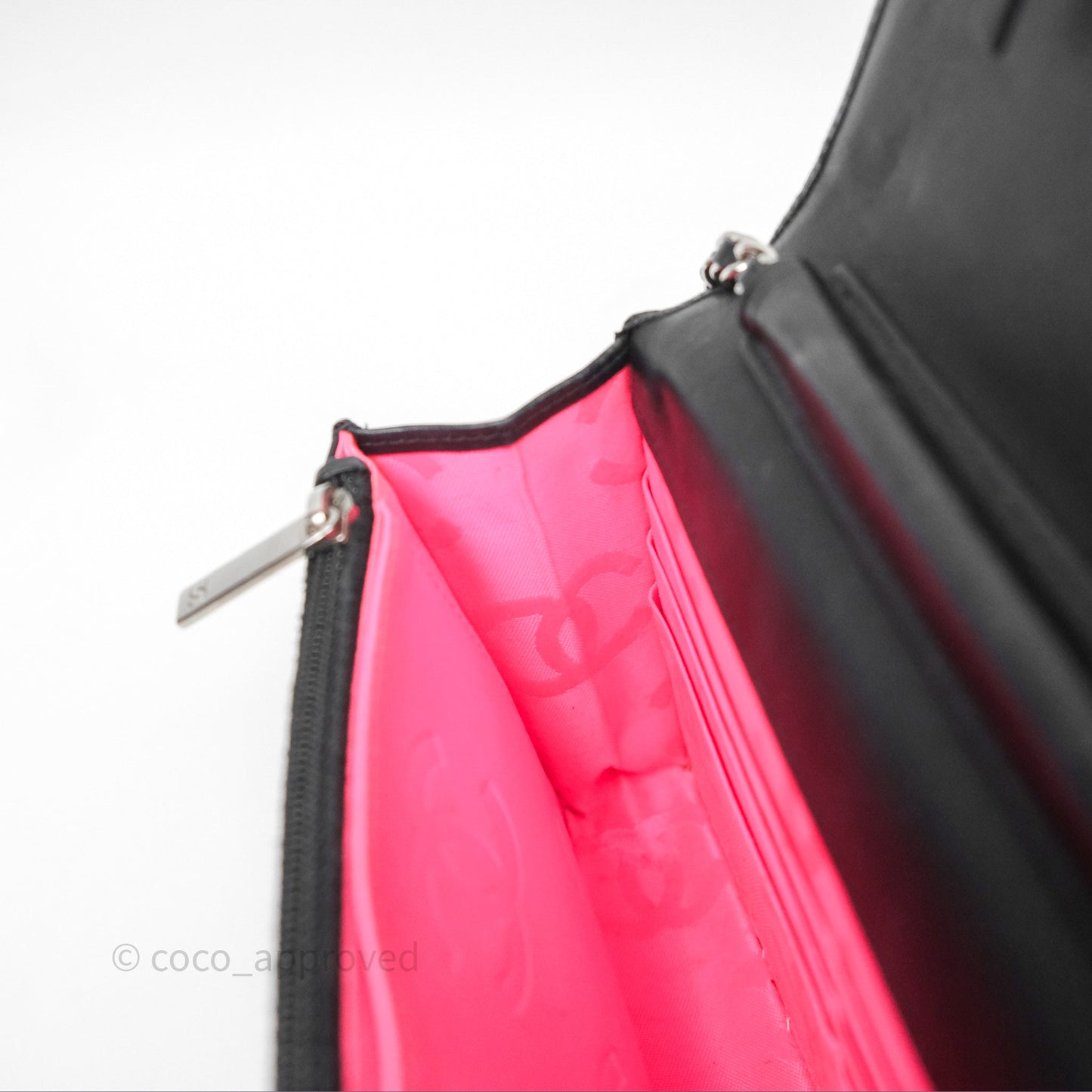 Chanel Quilted Wallet on Chain WOC Cambon Black Calfskin Silver Hardware