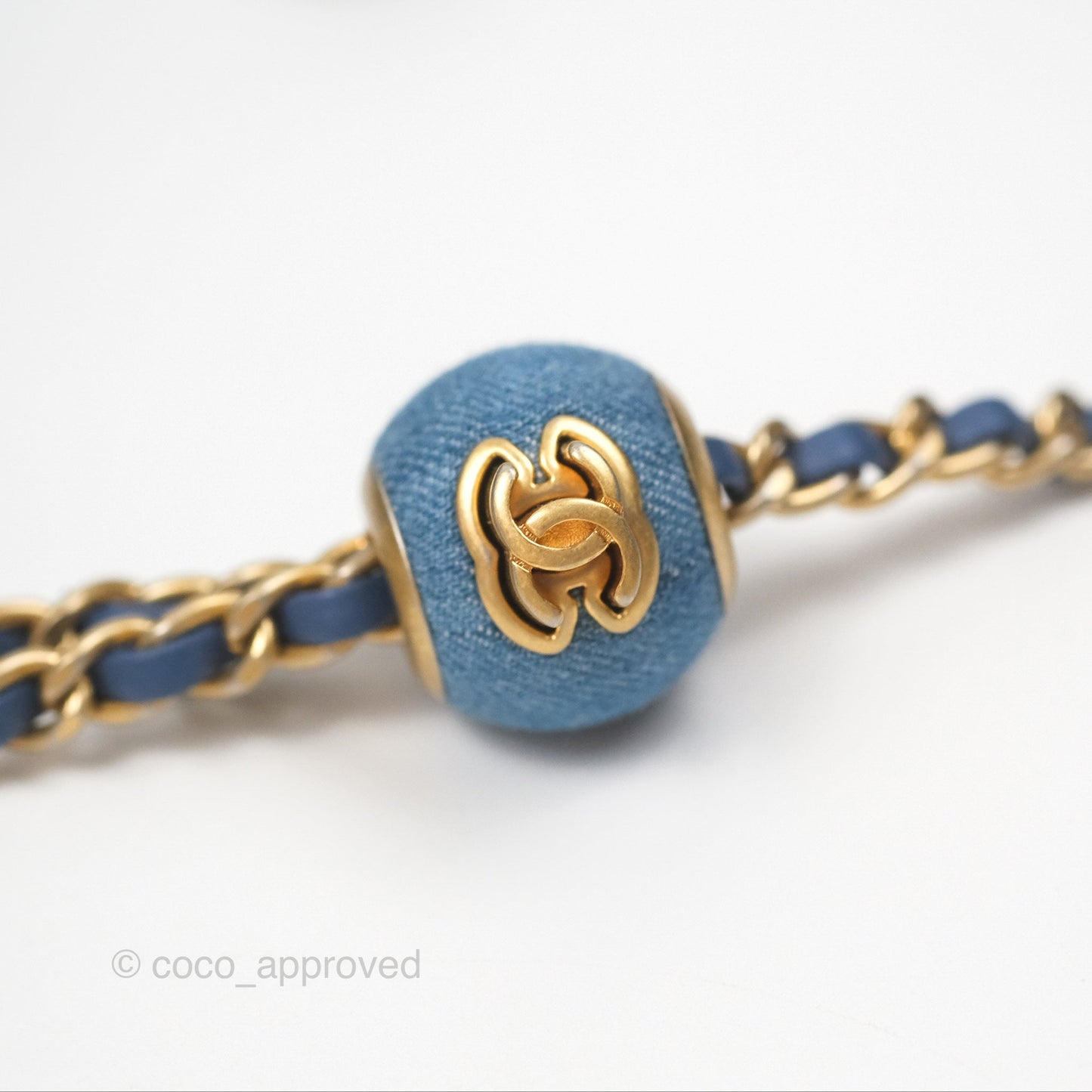Chanel Mini Square Pearl Crush Quilted Denim Aged Gold Hardware