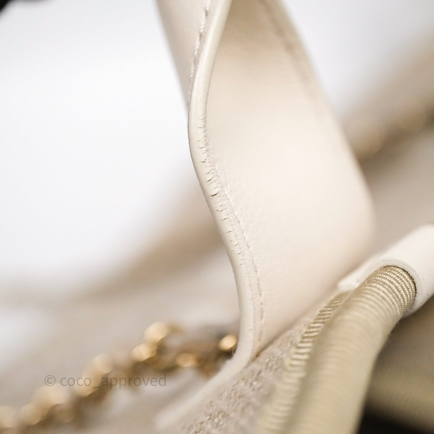 Chanel New Small Deauville Tote Beige Canvas Gold Hardware