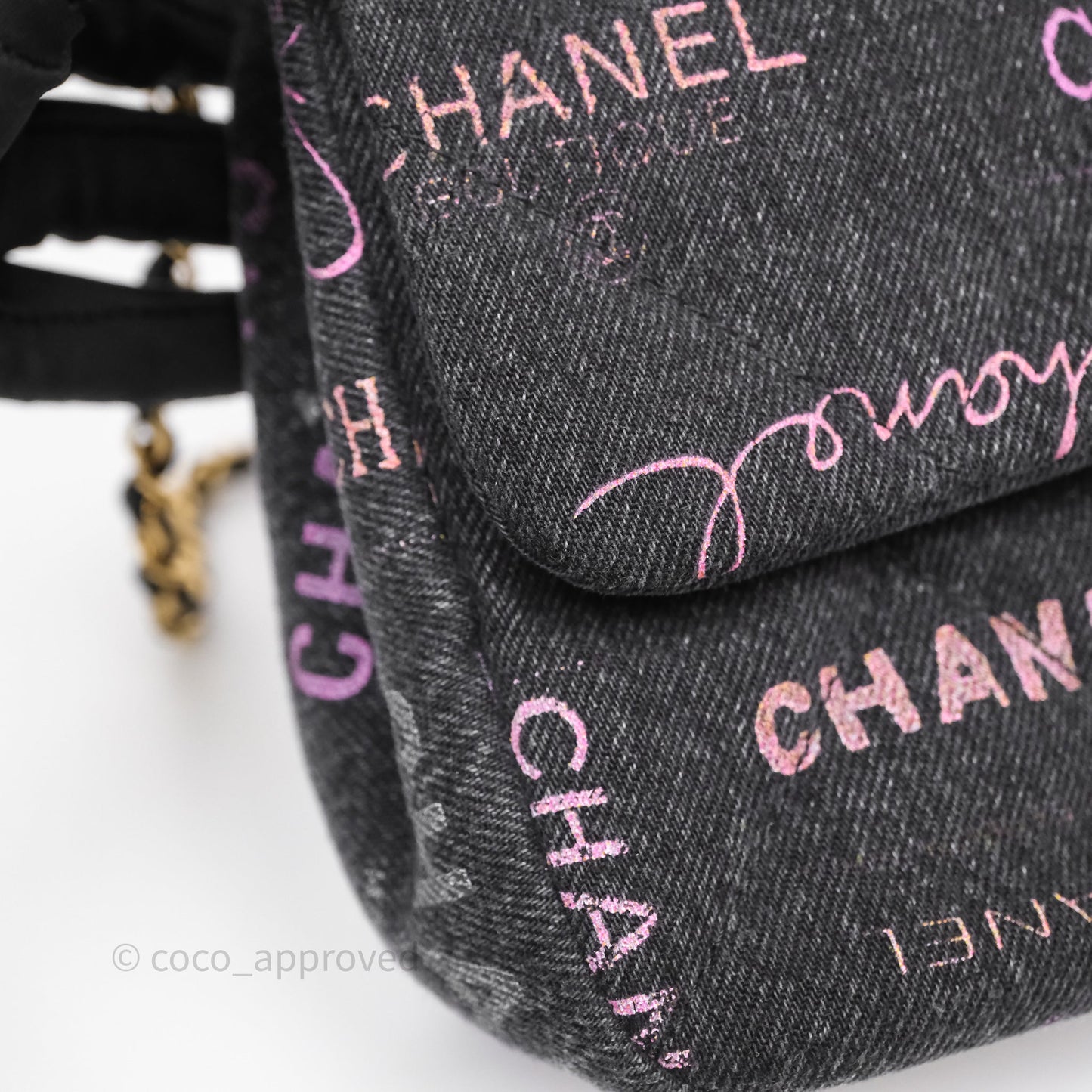 Chanel Large Denim Mood Flap Quilted Black Multicolor