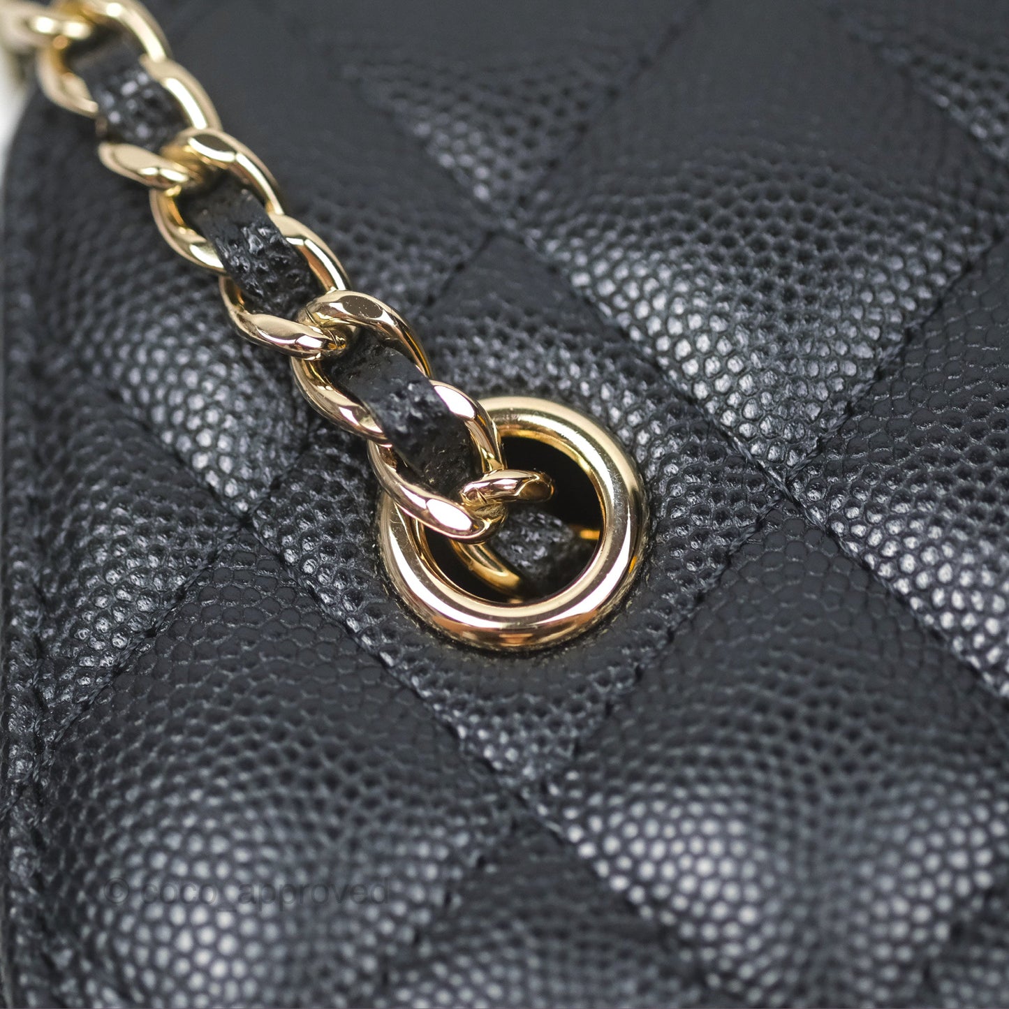Chanel Vanity Rectangular With Chain Black Caviar Gold Hardware