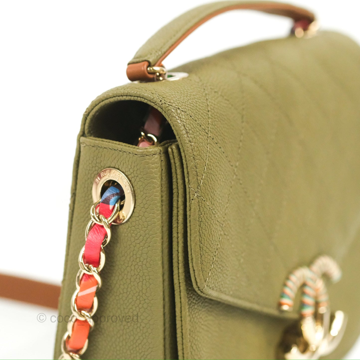 Chanel Small Cuba Top Handle Flap Khaki Caviar