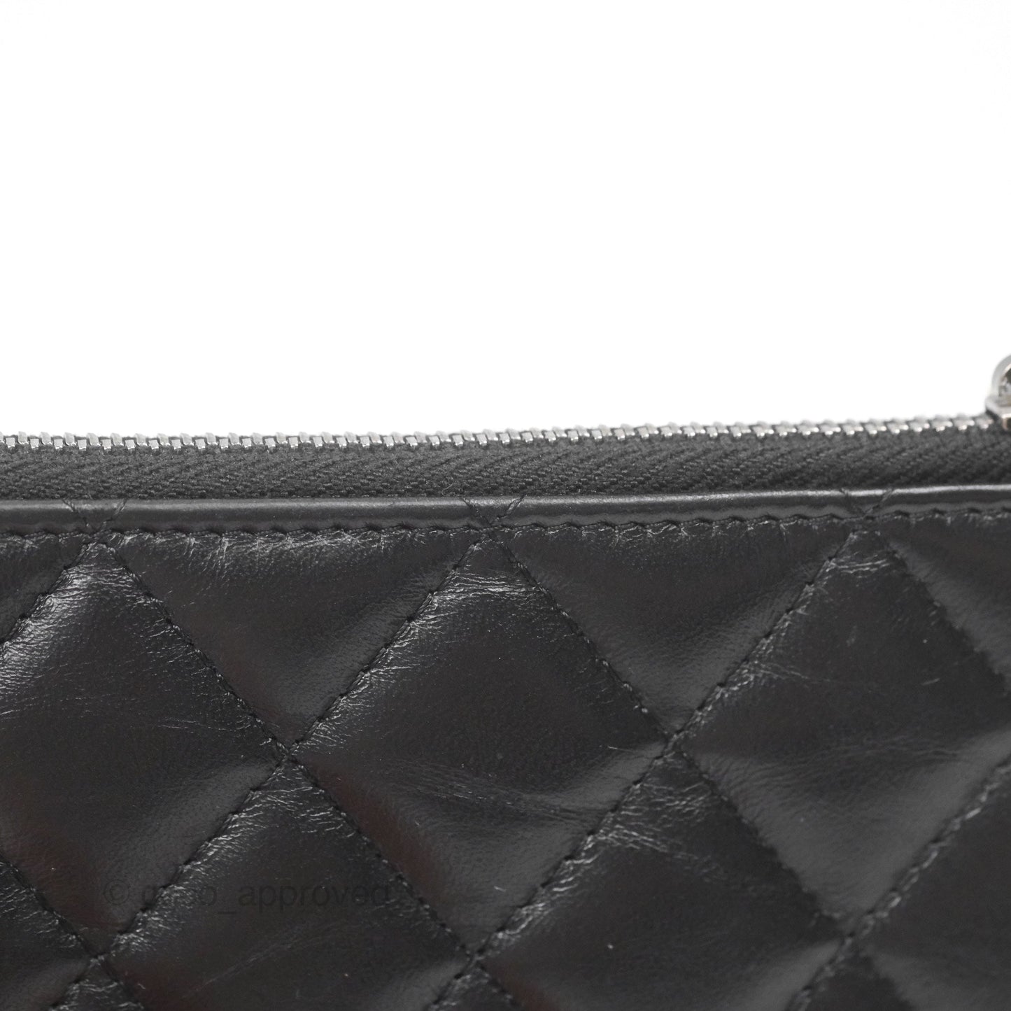 Chanel Quilted Gabrielle Zip Pouch Black Calfskin
