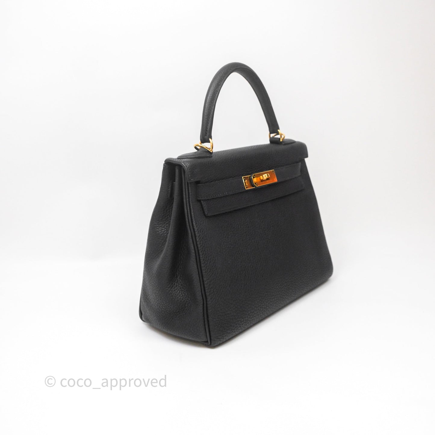 Hermès Kelly 28 Noir 89 Togo Gold Hardware