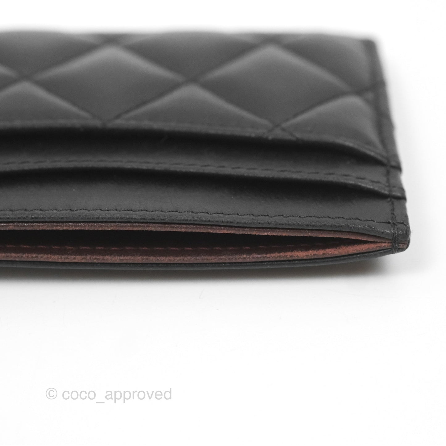 Chanel Classic Flat Card Holder Black Lambskin Gold Hardware