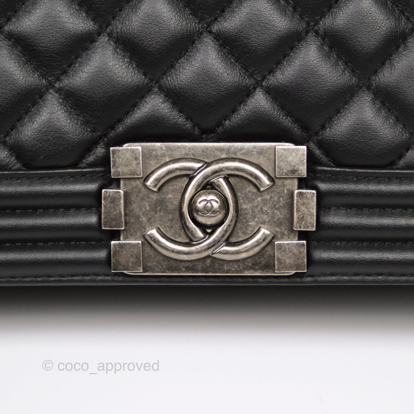 Chanel Medium Boy Quilted Black Calfskin Ruthenium Hardware