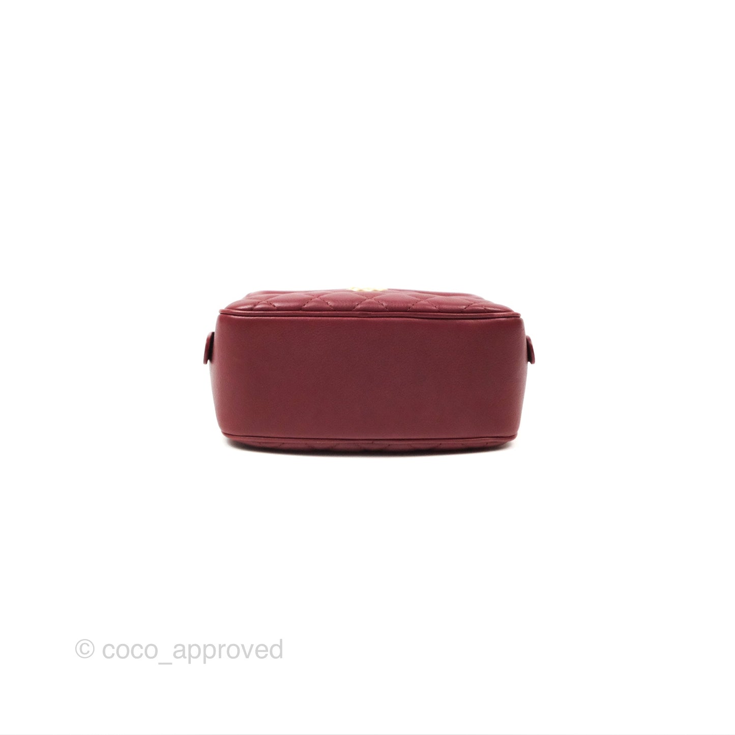 Chanel Quilted CC Small Vanity Case Dark Red Calfskin