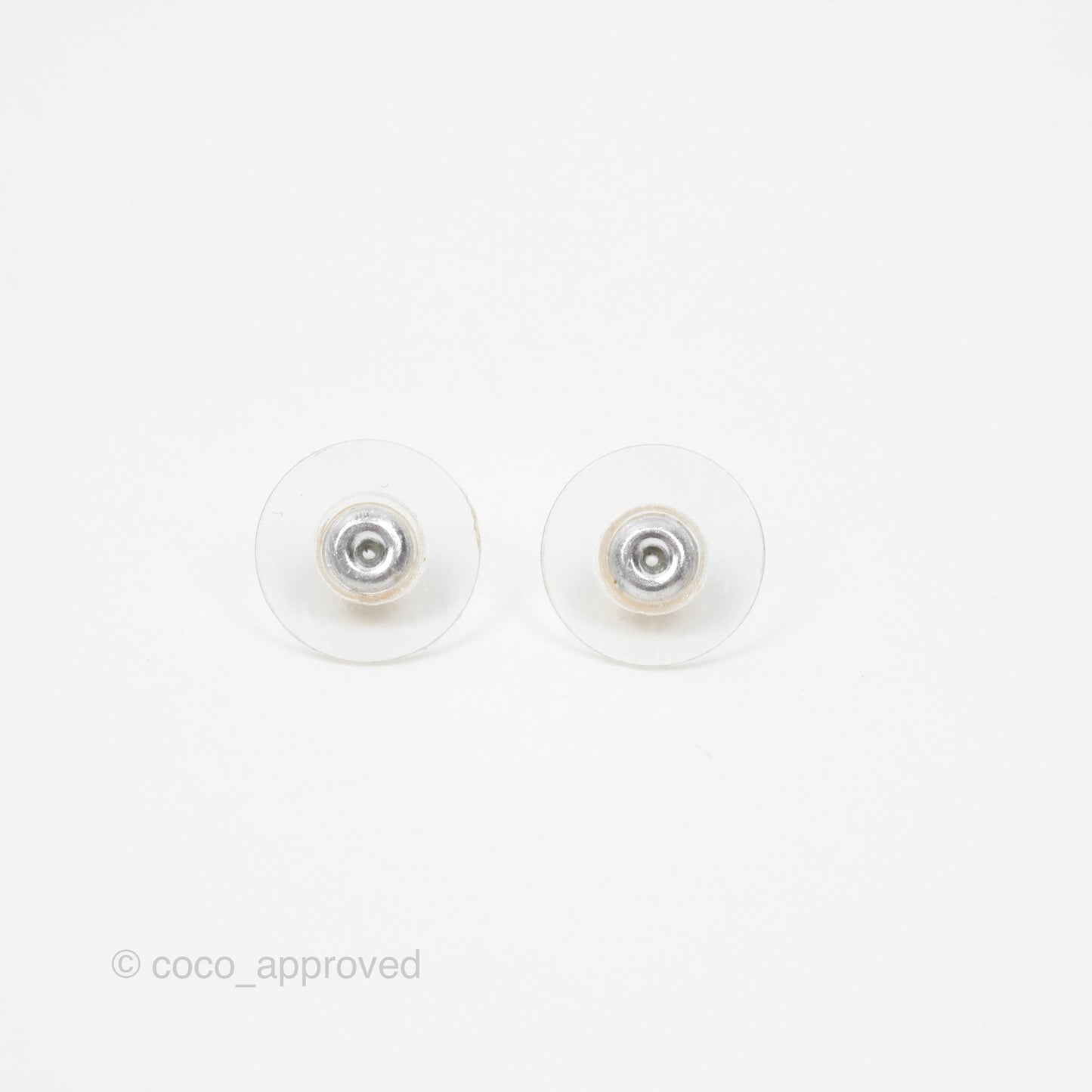 Chanel Crystal Pearl CC Flower Earrings Gold Tone 21B