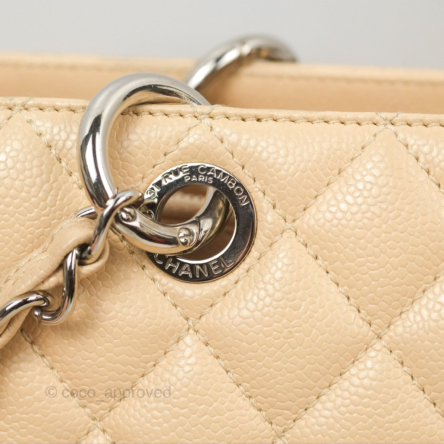 Chanel GST Beige Caviar Silver Hardware