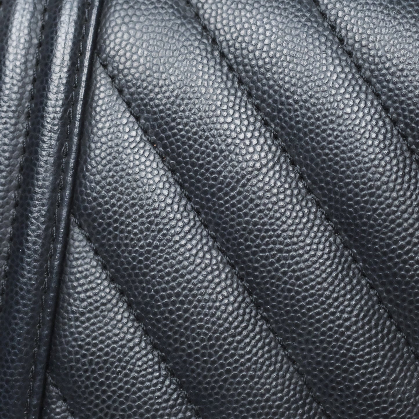 Chanel Medium Boy Chevron Dark Navy Caviar Silver Hardware