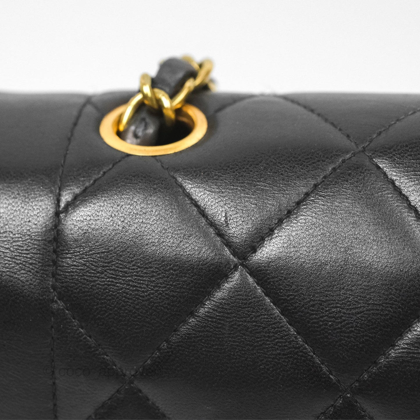Chanel Vintage Quilted Medium Classic Diana Flap Bag Black Lambskin 24K Gold Hardware