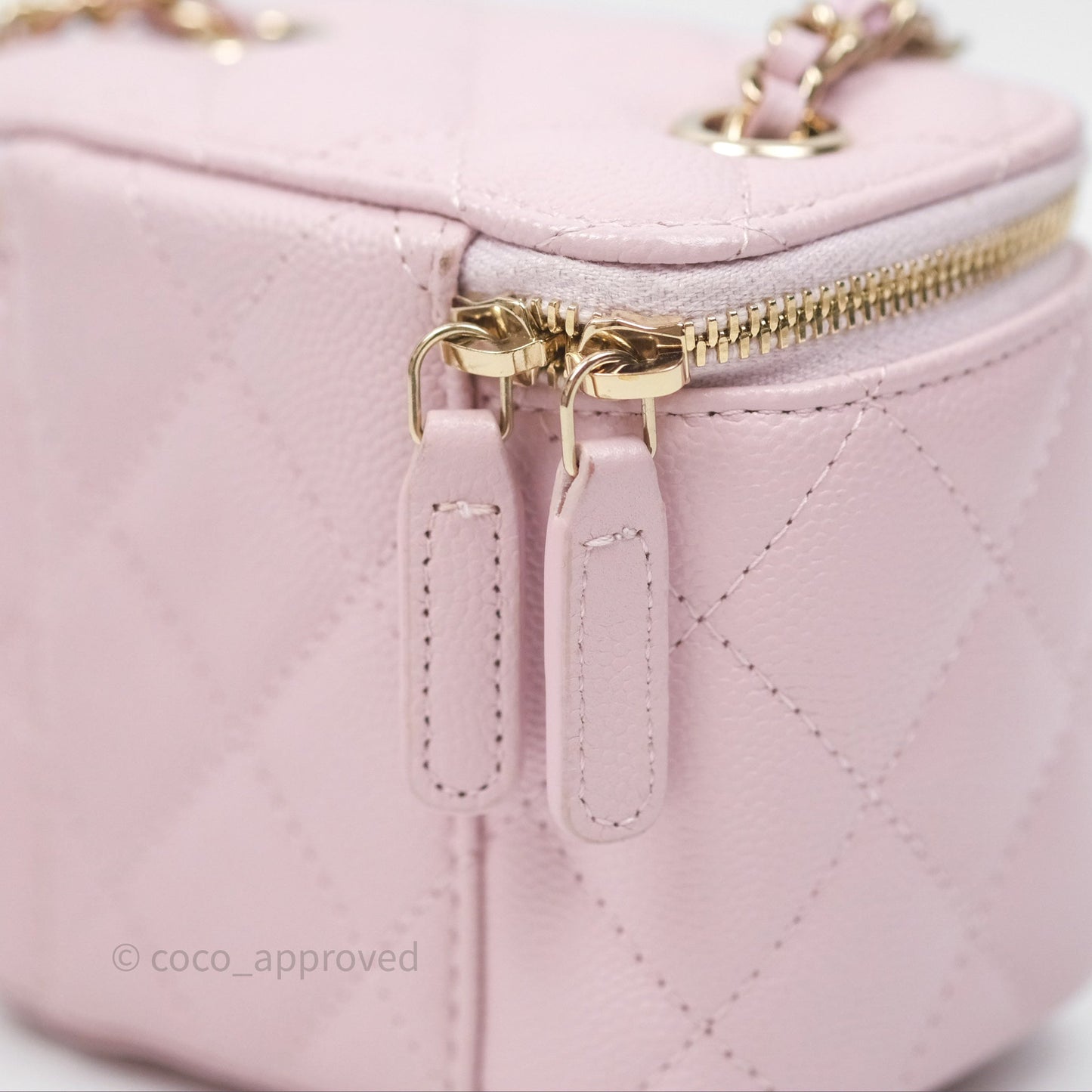 Chanel Mini Vanity With Chain Lilac Caviar Gold Hardware