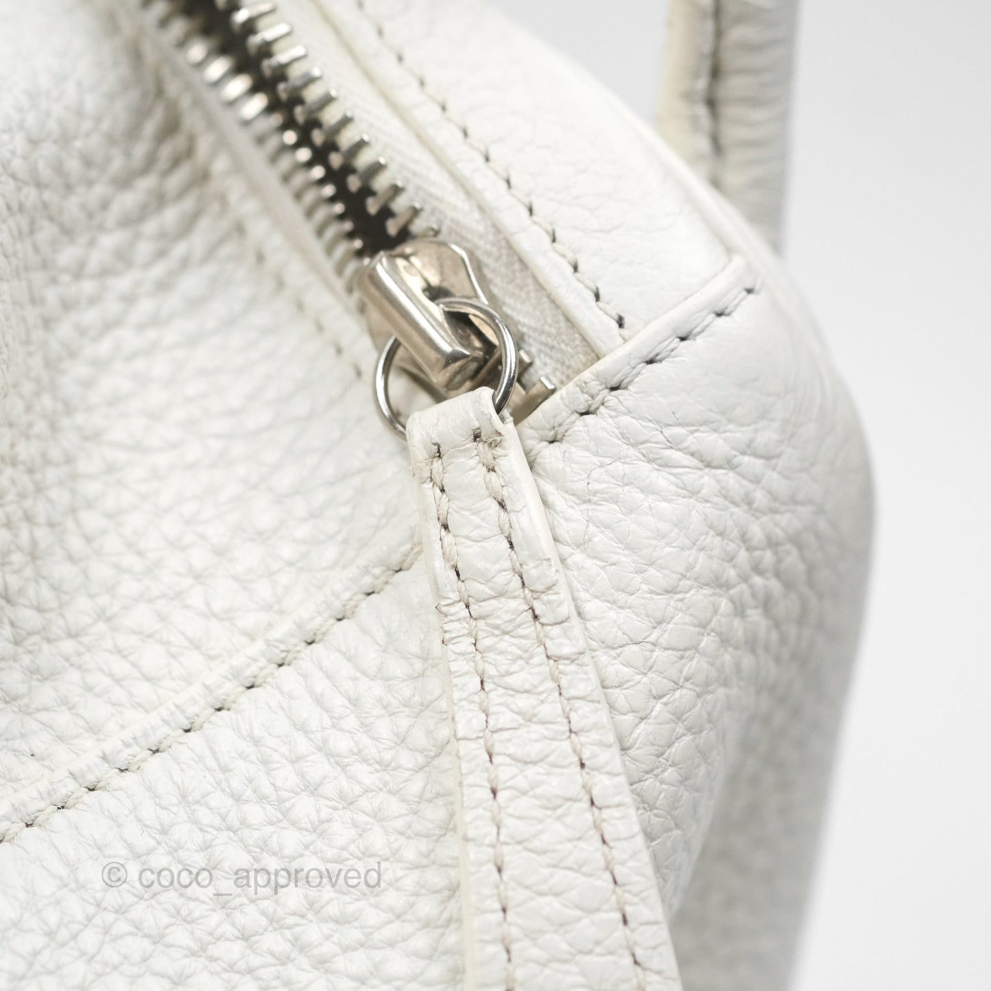 Hermès Lindy 30 White Clemence Palladium Hardware