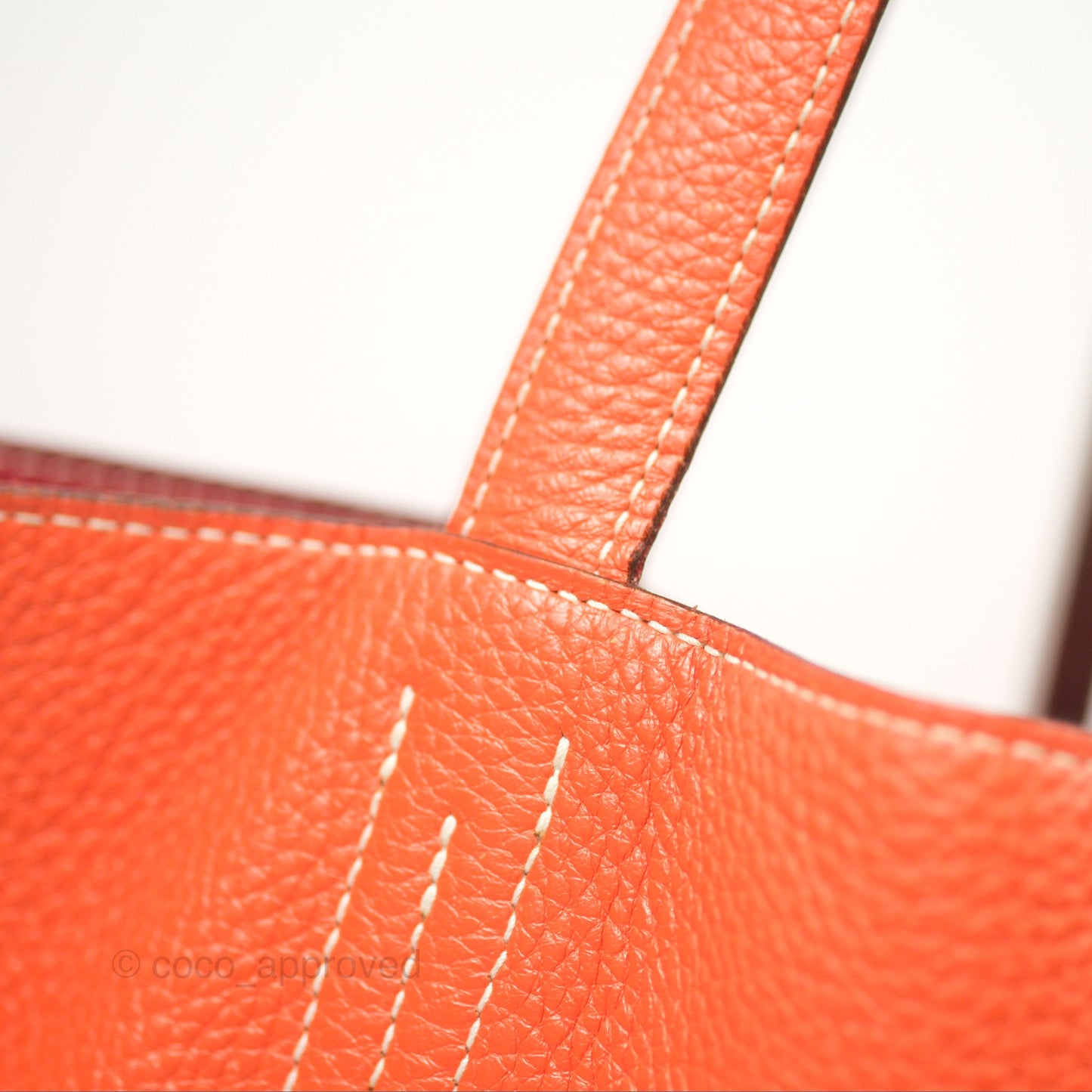 Hermès Double Sens Tote 36 Rouge Casaque Orange Crevette Clemence