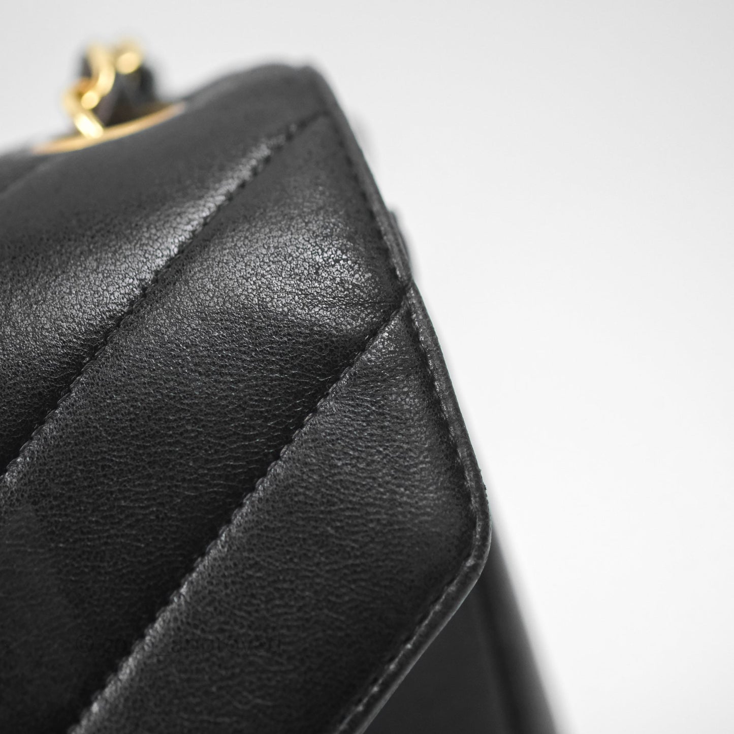 Chanel Vintage Chevron Envelope Flap Bag Black Lambskin 24K Gold Hardware