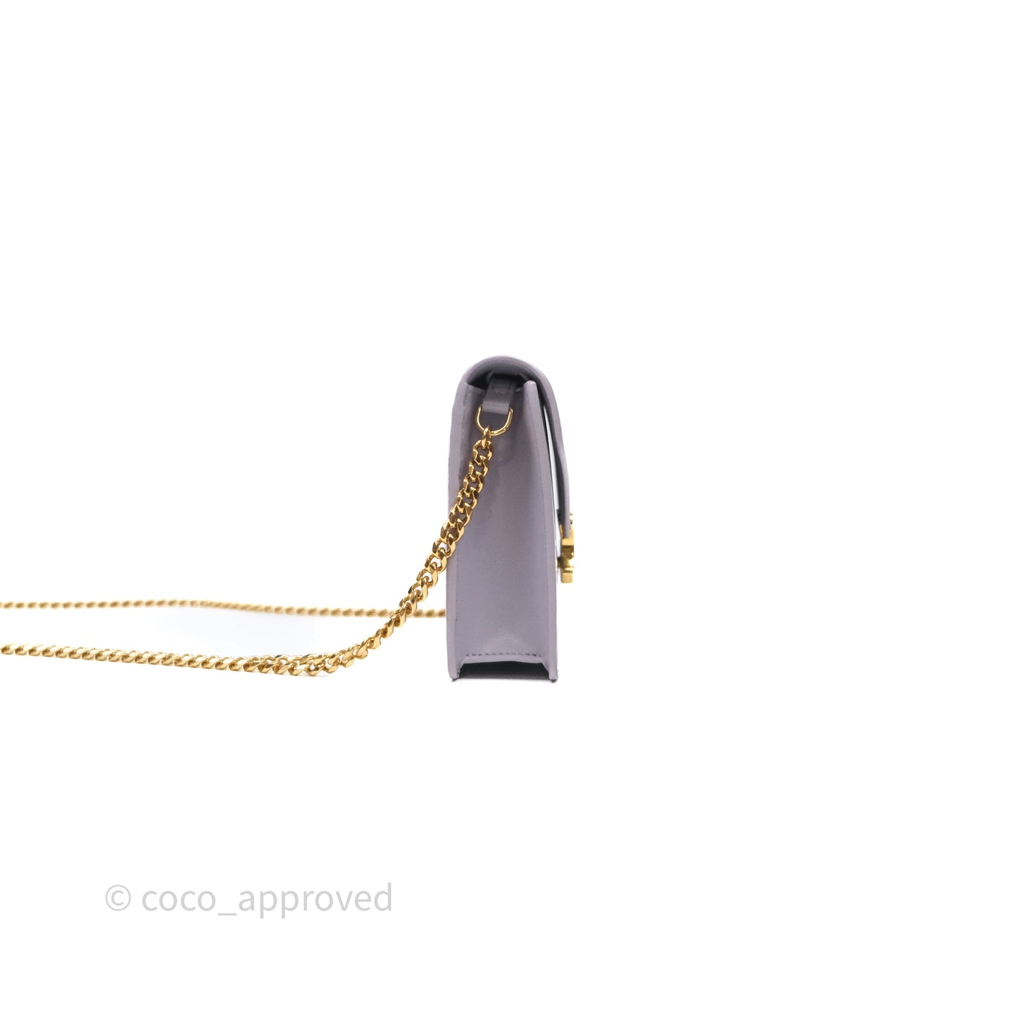 Celine Margo Wallet On Chain in Purple lavender Shiny Calfskin