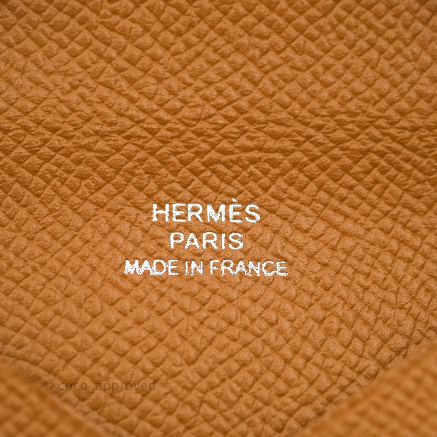 Hermès Calvi Cad Holder Epsom Gold