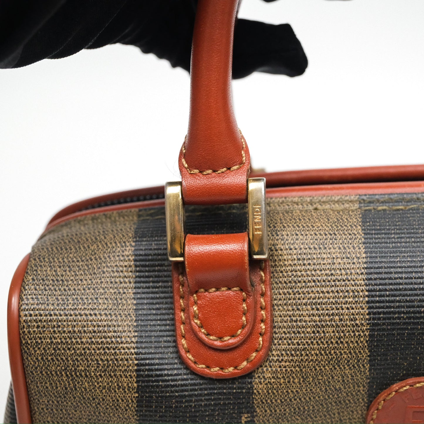 Fendi Mini Vintage Striped Boston Bag