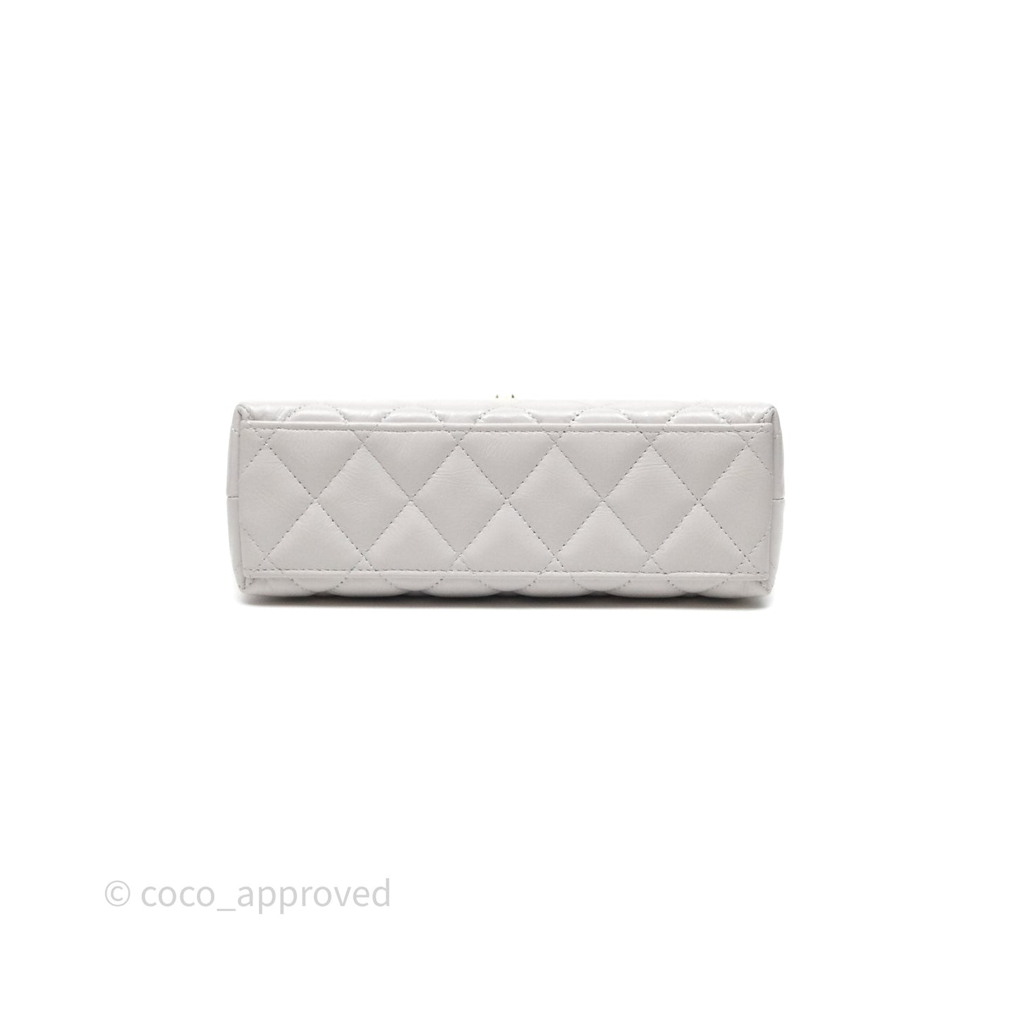 Chanel Kelly Bag Quilted Light Grey Shiny Calfskin Aged Gold Hardware