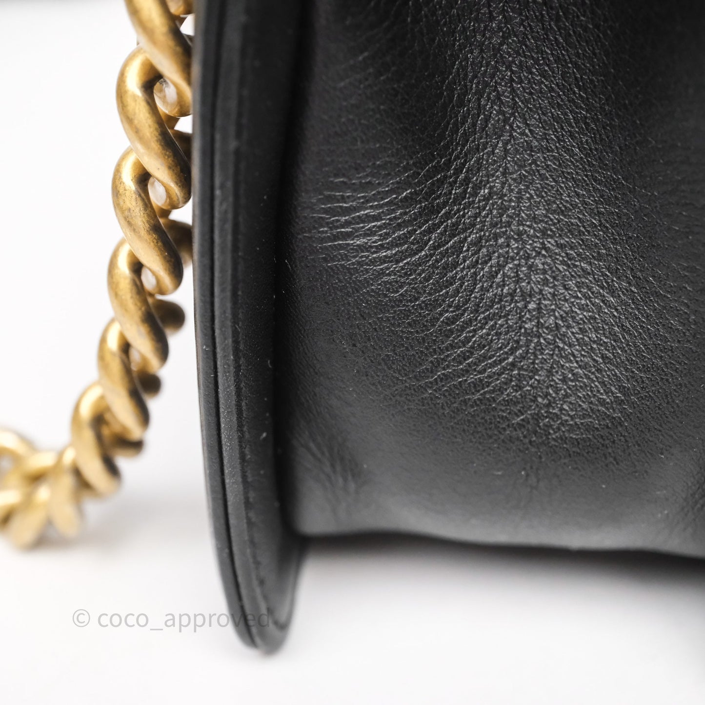Chanel Small Boy Black Lambskin Aged Gold Hardware