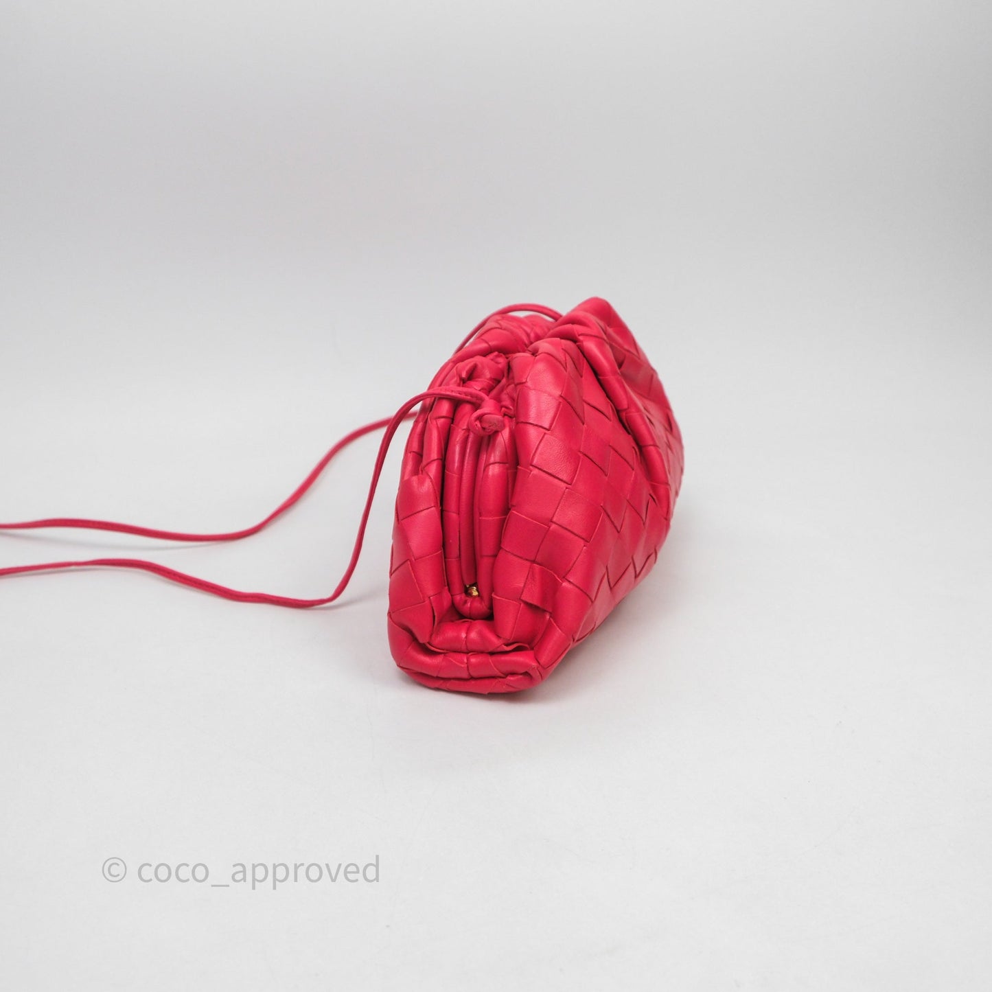 Bottega Veneta Mini Pouch Red Intrecciato Lambskin