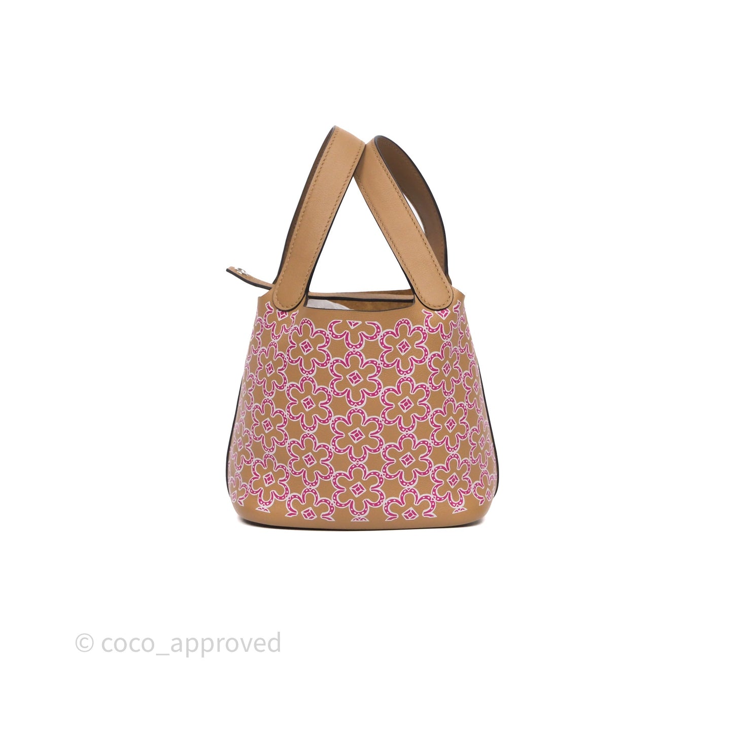 Hermès Micro Picotin 14 Lucky Daisy Chai 0M/Rose 5T Swift Palladium Hardware