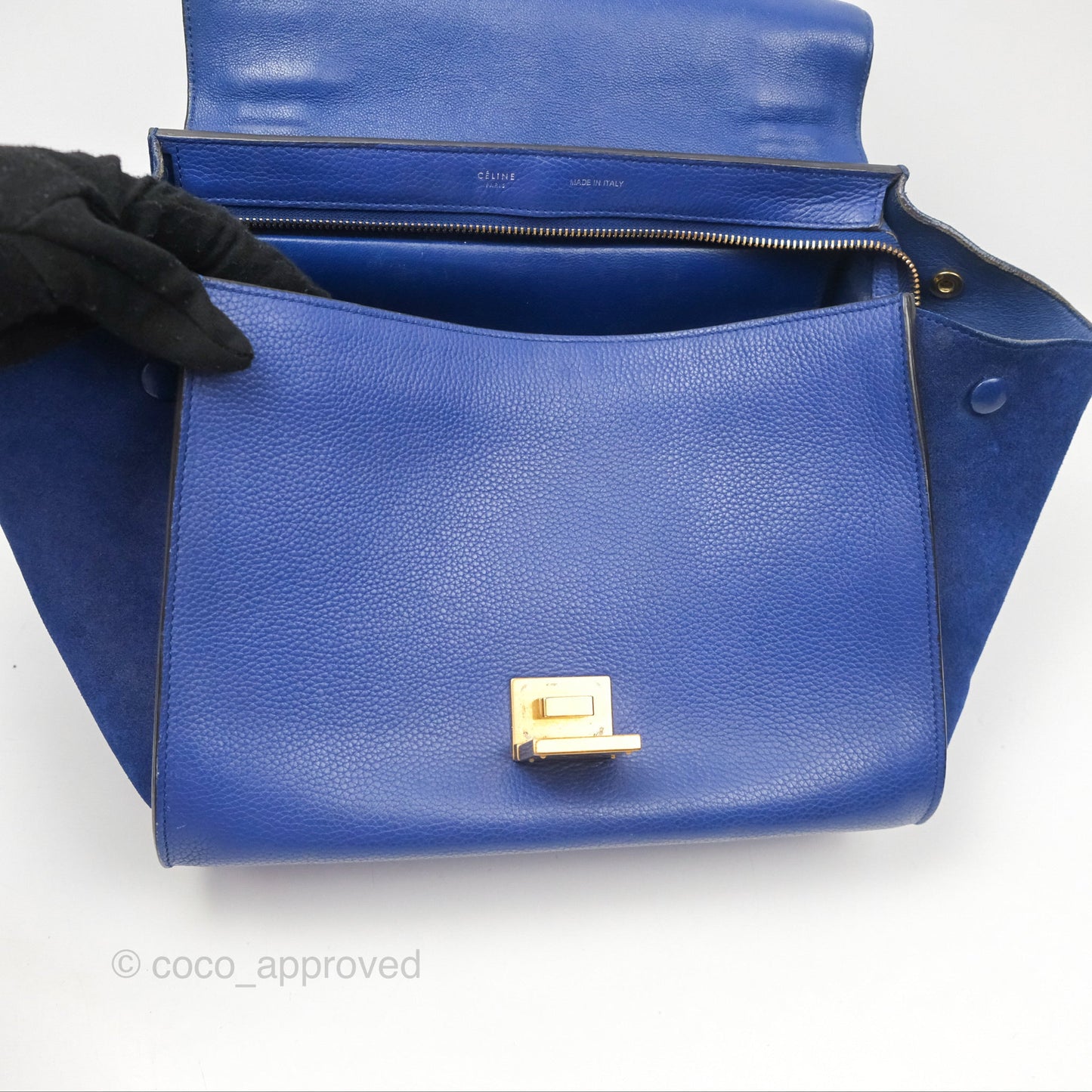 Celine Small Sleek Trapeze Blue Calfskin