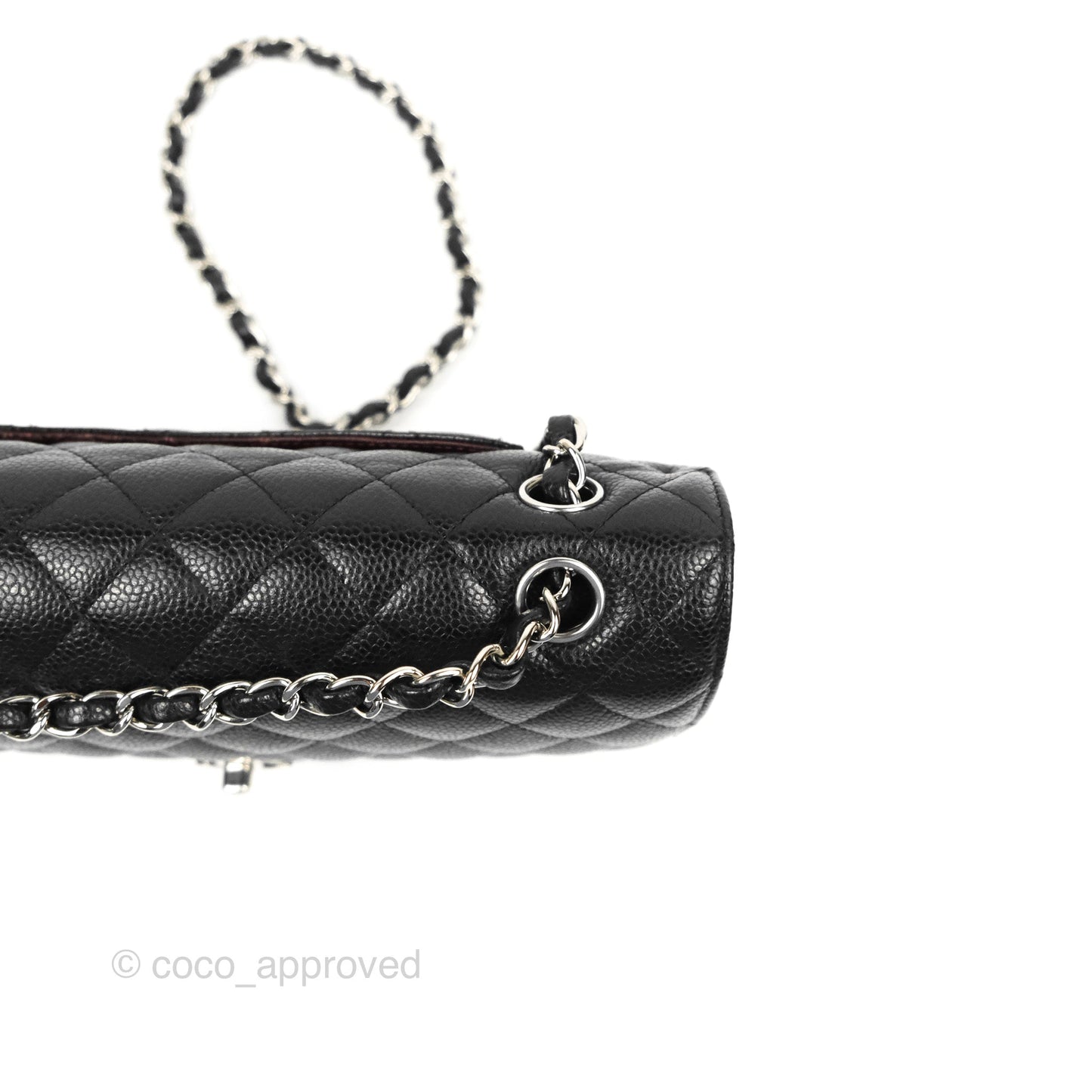Chanel Classic M/L Medium Flap Quilted Black Caviar Silver Hardware